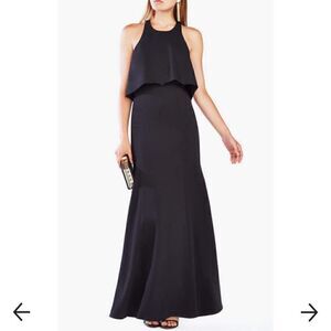 NEW BCBGMAXAZRIA Black Halter Formal Gown